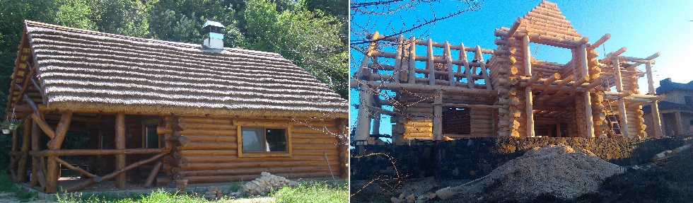 Дикие срубы - дома из дерева ручной работы.